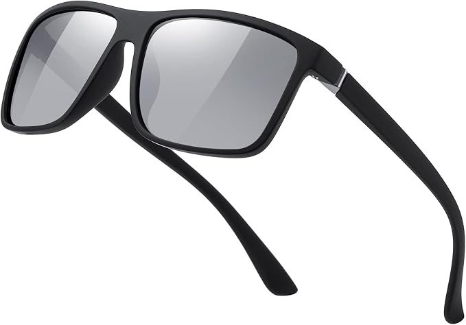 Sunglasses Men Polarized Sunglasses for Mens and Womens,Black Retro Sun Glasses Driving Fishing UV Protection