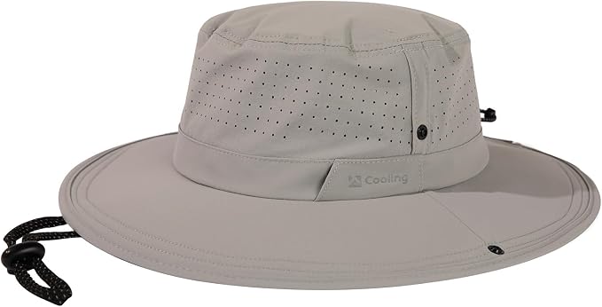 TOP-EX UVCoolix™ Cooling Sun Hat for Men Women, UPF 50+ Wide Brim Safari Hat, 360° Breathable Boonie Hats for Hiking, XL/XXL