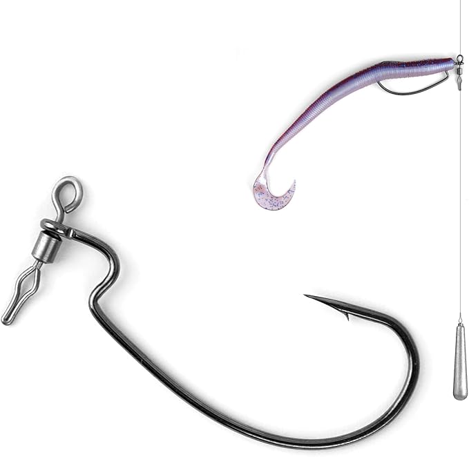 30PCS Swivel Drop Shot Hooks - Quick-Clip Design, Easy Dropshot Rigging for Bass Fishing 2# 1# 1/0 2/0 3/0 4/0