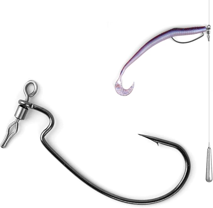 30PCS Swivel Drop Shot Hooks - Quick-Clip Design, Easy Dropshot Rigging for Bass Fishing 2# 1# 1/0 2/0 3/0 4/0