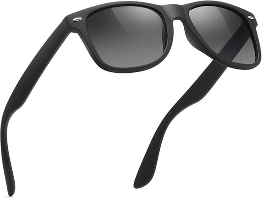 FEIDUSUN Sunglasses Men Polarized Sunglasses for Mens and Womens,Black Retro Sun Glasses Driving Fishing UV Protection