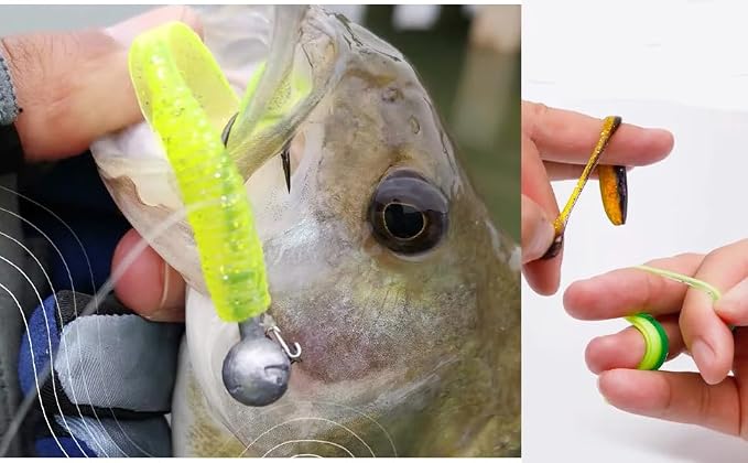 Soft Fishing Lures Set with Tackle Box, 6.5cm/8cm Paddle Tail Swimbaits, 60PCS Soft Plastic Baits with Curly Tails, Freshwater Fishing Lures for Bass, Trout, and More