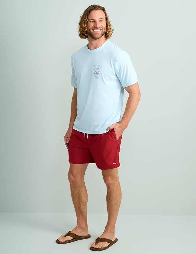 HUK Mens Performance Fishing Logo Tee, Short Sleeve T-Shirt for Men