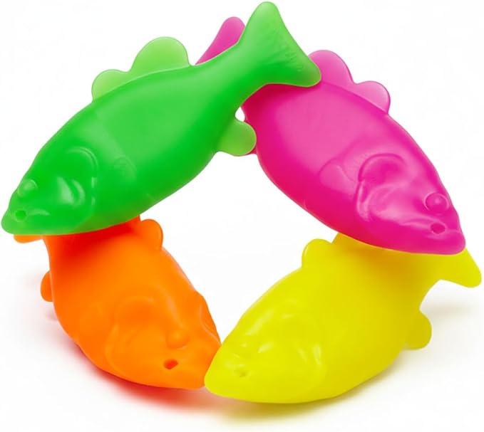 Ruff Dawg Flying Fish Floating Dog Toy – (1 pc) Assorted Colors – Durable Rubber Fetch & Water Toy with Rope Hole – Gentle on Teeth, BPA & Latex Free – Made in USA