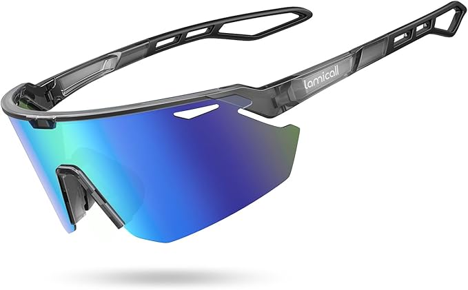 Lamicall 24g Polarized Sports Sunglasses for Men Women - UV400 Protection Sun Glasses for Baseball Running Cycling Fishing