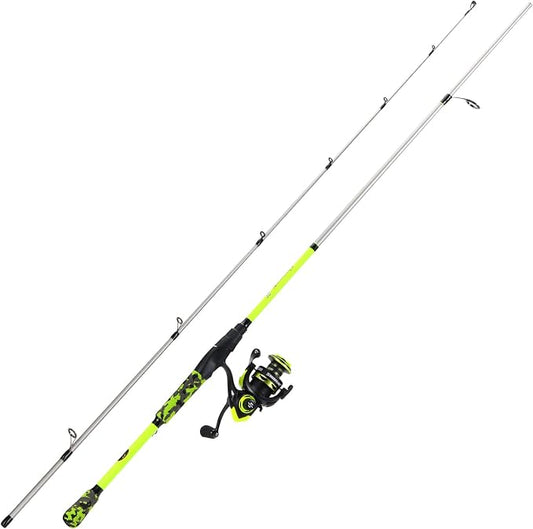 Sougayilang Spinning Combo – 5.2:1 Gear Ratio, 15.6LB Drag, IM7 Graphite 2-Piece Rod, Stainless Steel Guides for Bass, Trout, Redfish