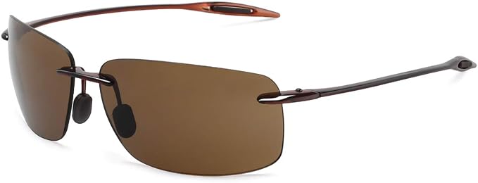 JULI Sports Sunglasses for Men Women Tr90 Rimless Frame for Running Fishing Golf Surf Driving MJ8009