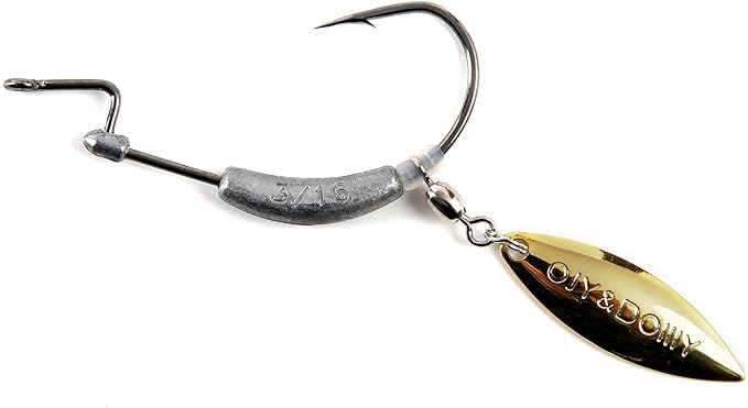 Weighted Swimbait Hooks with Molded Bait Keeper, Equipped with Weedless EWG Worm Fishing Hooks 2/0 3/0 4/0 5/0 1/16 1/8 3/16 1/4oz (15 PCs)