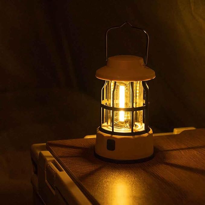 Adjustable Waterproof Rechargeable Camping Lantern, Emergency Light, Fishing, Adventures, Power Outages, Black