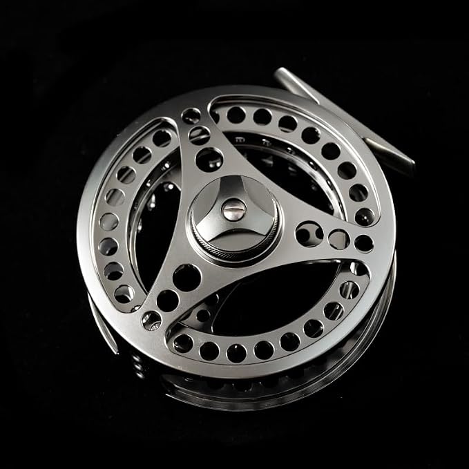 EX-ALC Fly Reel 3/4 5/6 7/8 9/10WT CNC Machined Large Arbor Aluminum Fly Fishing Reels Silver/Gunsmoke Fly Reels