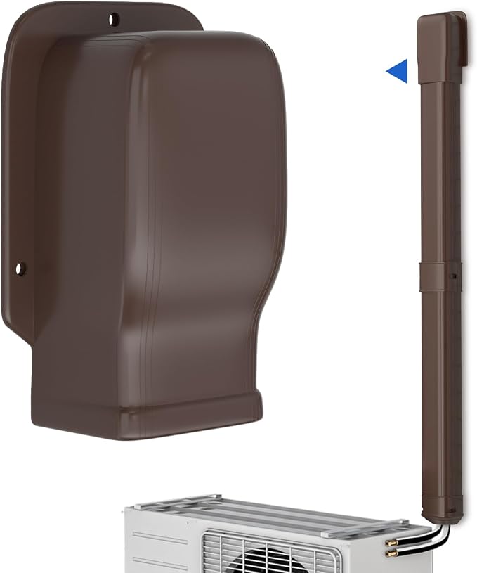 3'' Width Entry Wall Cover, PP Mini-Split Line Set Cover Accessories for Ductless Mini Split, Central AC and Heat Pumps, Brown