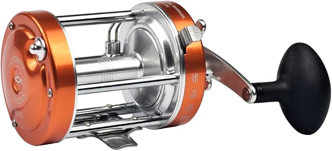 ANCIENT MARINER 6000 Round Baitcasting Fishing Reels, More Powerful Ancient Mariner Reels 6000 Catfish Striper, Right/Left Hand