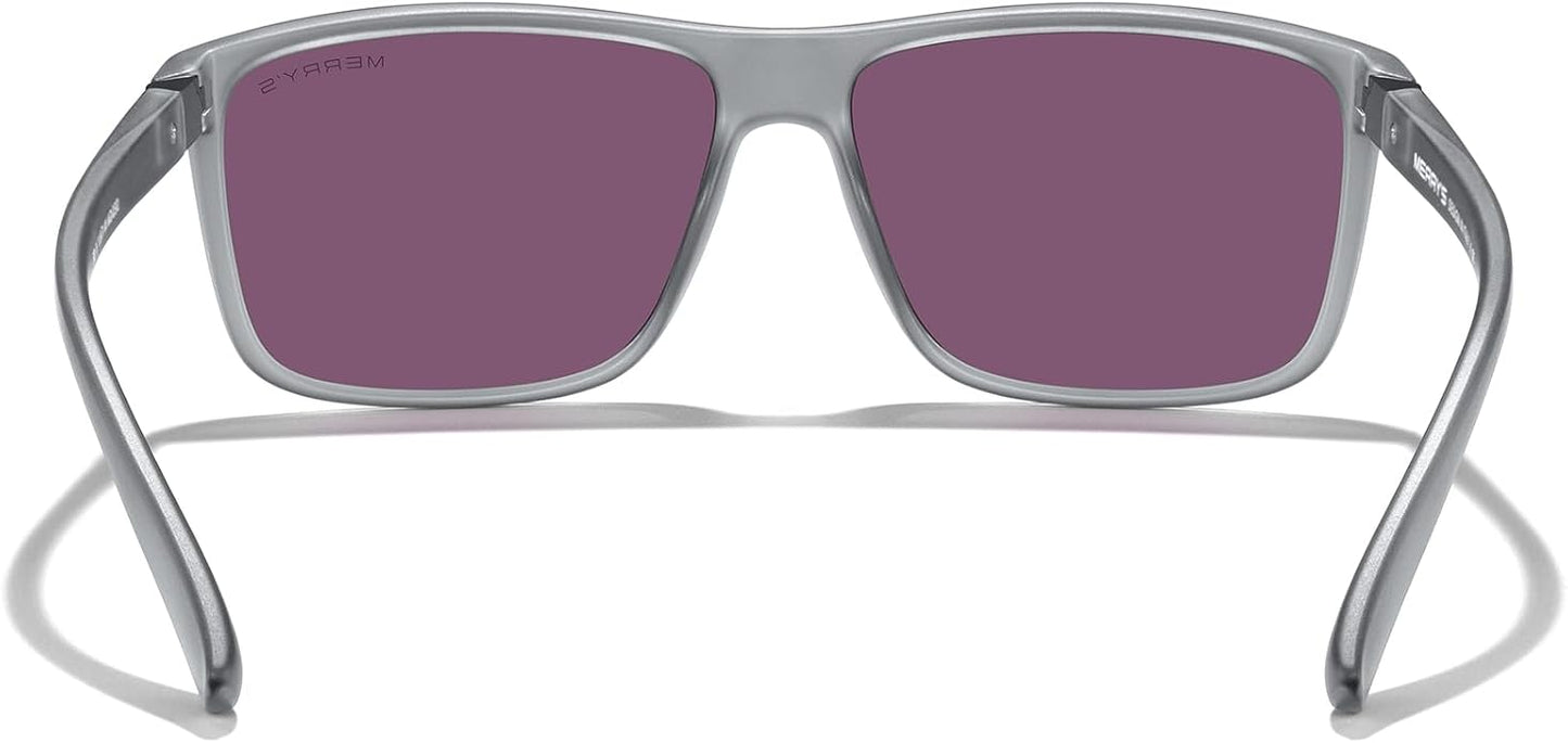 MERRY'S Rectangular Polarized Sports Sunglasses for Men Women Cycling Driving Fishing UV400 Protection S8225