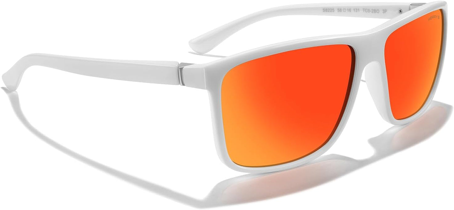 MERRY'S Rectangular Polarized Sports Sunglasses for Men Women Cycling Driving Fishing UV400 Protection S8225