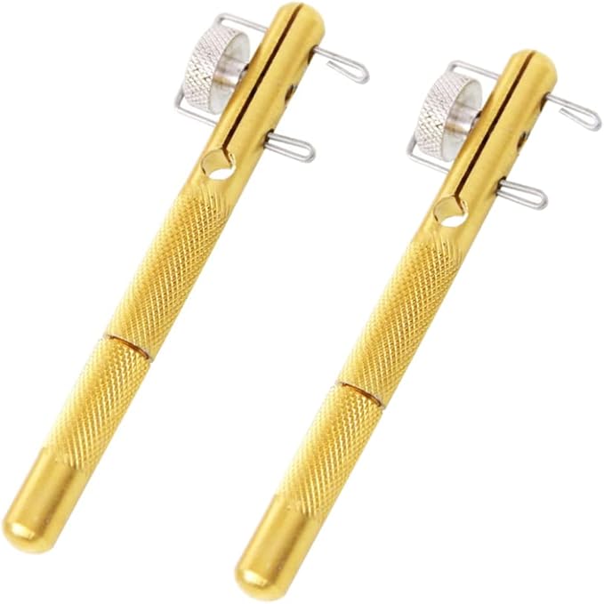 lasenersm 2 Pieces Fishing Line Knot Tying Tool Fishing Line Knotter Fishing Hook Knot Tying Tool Metal Fishing Line Hook Tie Device Fishing Hook Knot Tying Tool Fishing Knot Tying Tool, Golden
