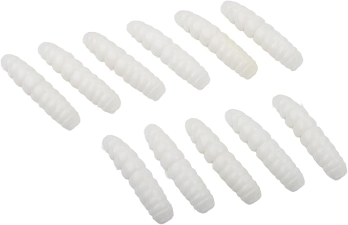 Soft Fishing Worm Baits TPR Segment Body Floating Lures for Freshwater Saltwater Bass Trout River Sea Fishing Gear 11pcs Set(white)