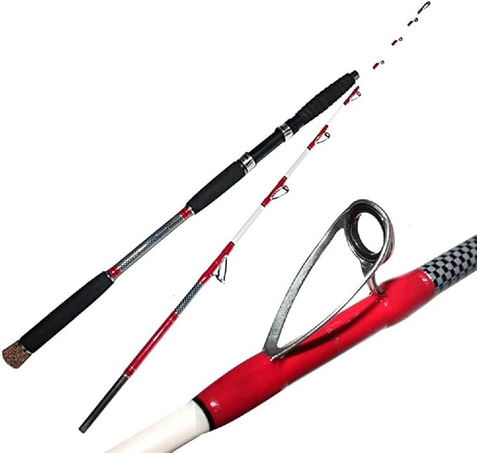 Saltwater Offshore Boat & Surf Casting Spinning Rod|2PCS|Heavy Power Fast-Medium|Action 3.5-10.6oz|Carbon Travel Surf Rod|Tuna, Grouper, Striper, Jigging|5.3'|EVA Handle