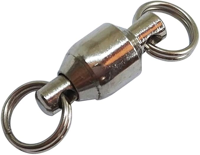 25/50pcs Ball Bearing Swivel Fishing Stainless Split Ring Fish Hooks Connectors for Saltwater 7LB-132LB