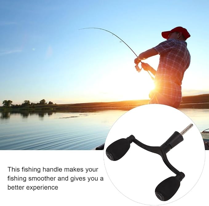 Aluminum Alloy Fishing Reel Double Rocker Arm Handle – 9.5cm Grip with 4.4mm Hex Shaft Replacement for Spinning & Baitcasting Reels