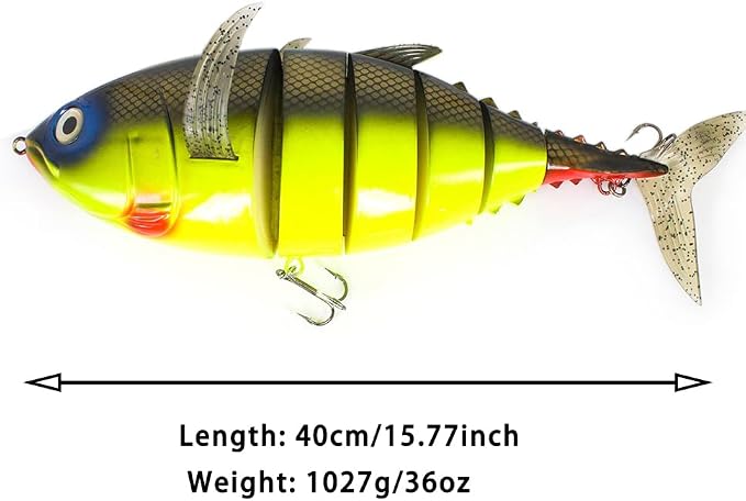 Large Multi Jointed Fishing Lures Bait,Big Giant Fishing Bass Lures,Crankbaits Swimbaits with Treble Hook