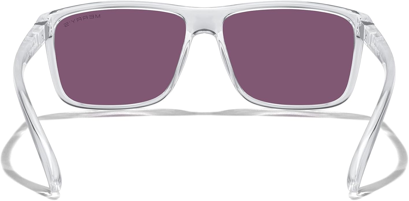 MERRY'S Rectangular Polarized Sports Sunglasses for Men Women Cycling Driving Fishing UV400 Protection S8225