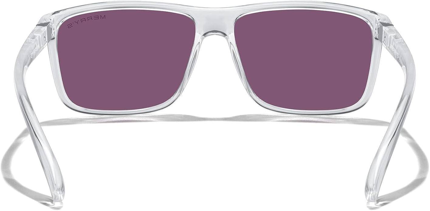MERRY'S Rectangular Polarized Sports Sunglasses for Men Women Cycling Driving Fishing UV400 Protection S8225