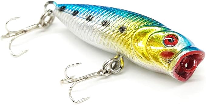 Seasky Fishing Plug Lures Micro Popper Topwater Trout Attack in Freshwater