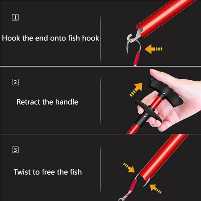 Fish Hook Remover Tool, Fishing Pliers Aluminum Hook Remover Tool Fishing Dehooker Freshwater Saltwater 10 inches with Lanyard