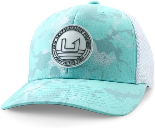 HUK Men's Trucker Hat, Anti-Glare Snapback Fishing Hat for Men