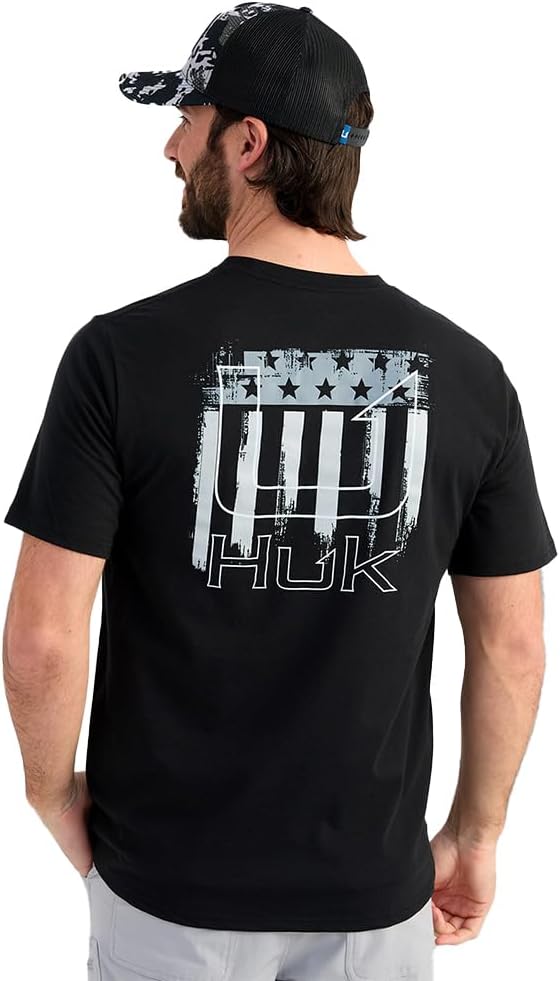 HUK Mens Performance Fishing Logo Tee, Short Sleeve T-Shirt for Men