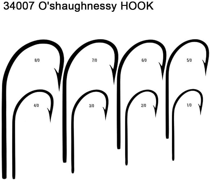 Saltwater Fishing J Hooks,35pcs O'Shaughnessy Forged Extra Strong Stainless Steel 34007 Trolling Long Shank Fishing Hooks for Sea Bass Striper Bluefish Catfish Snapper Saltwater Freshwater Fishing