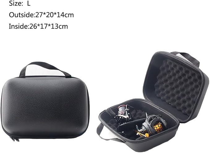 Fishing Reel Bag, Portable Shockproof Waterproof Fishing Reel Protective Case for Baitcasting Drum Spinning Raft Reels(Inner size: 10.23 * 6.69 * 5.11inches)