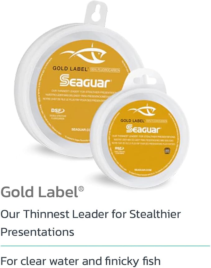 Seaguar Gold Label Fresh & Saltwater Fishing Leader Line, 100% Fluorocarbon