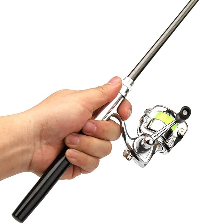 Lixada Fishing Rod Reel Combo Mini Pen Fishing Pole Kit Telescopic Fishing Rod Spinning Reel Combo Kit