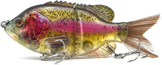 5.9in Multi Jointed Swimbait Fishing Lures Bait,2 Segment Big Giant Sinking Fishing Bass Lures,Crankbaits Swimbaits with Treble Hook