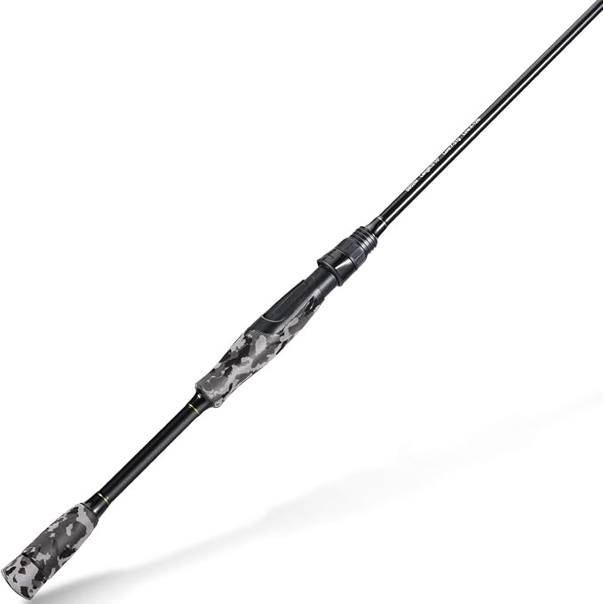Sougayilang Fishing Rod - Medium 2Pc Graphite Composite Blank Spinning & Casting Rod, Camouflage EVA Grip, Smooth Transition Fishing Pole