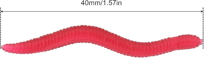 100pcs 1.5inch Simulation Earthworm Fake Worm Soft Fishing Lures, Plastic Fishing Lure Soft Lures Artificial Worm Lures