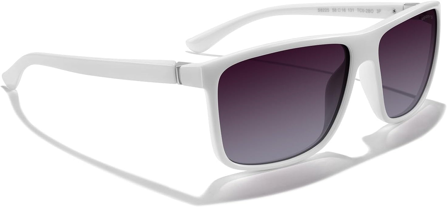 MERRY'S Rectangular Polarized Sports Sunglasses for Men Women Cycling Driving Fishing UV400 Protection S8225