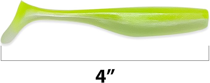 Soft Plastic Paddle Tail Swimbaits Pack of 12 – 3 1/4" & 4" Soft Plastic Fishing Lures with Extra-Large Tail for Lifelike Swimming Action – Freshwater & Saltwater