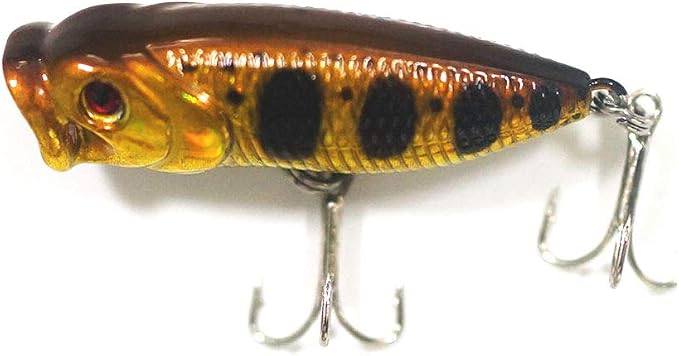 SEASKY Fishing Plug Lures Micro Popper Topwater Trout Attack in Freshwater (Yellow)