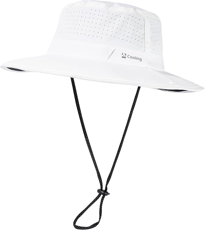 TOP-EX UVCoolix™ Cooling Sun Hat for Men Women, UPF 50+ Wide Brim Safari Hat, 360° Breathable Boonie Hats for Hiking, XL/XXL