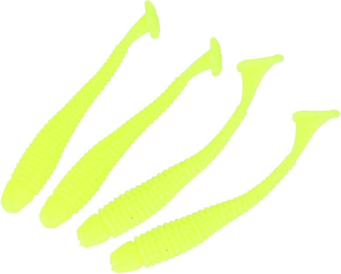Tbest 50 Pcs 5cm Soft Fishing Lures, Plastic Fishing Bait T-Tail Grub Worm Baits Fish Tackle Accessory 9 Colors