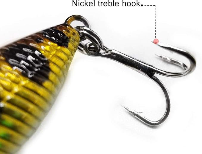 SEASKY Fishing Plug Lures Micro Popper Topwater Trout Attack in Freshwater (Yellow)