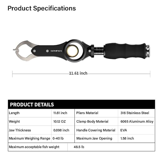 Gomexus Fish Lip Gripper with Scale,Max 40lbs Scale,for Safe Handling Fish,Easy Hook Removal-Ideal Fishing Gifts for Men