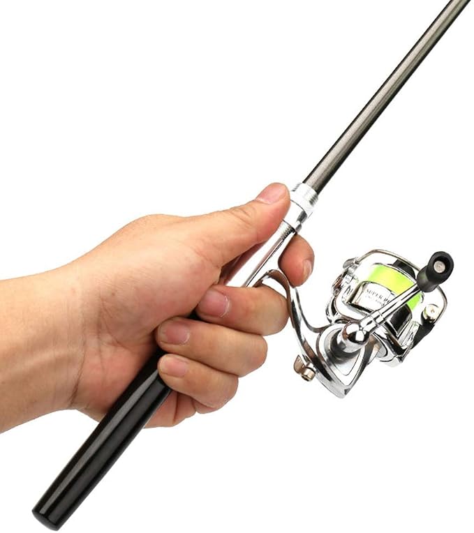 Telescopic Fishing Rod Reel Combo Lightweight Fishing Rod Spin Reel System for Freshwater Saltwater Mini Pen Fishing Pole Kit