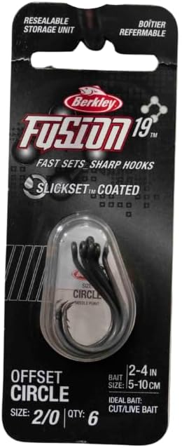 Berkley Fusion19 Wide Gap Live Bait Hooks, Size 4 Fishing Hooks, Needle Point with SlickSet Coating for Easy Penetration, Forged for Added Strength