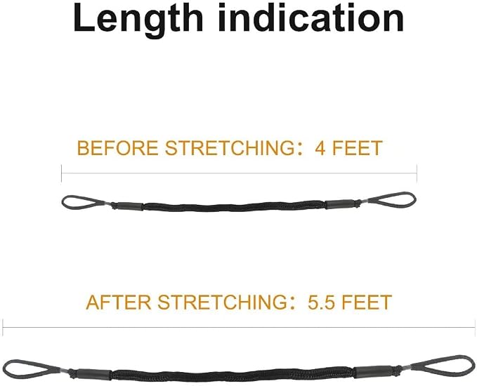 Bungee Dock Lines for Boat Shock Absorb Dock Tie Mooring Rope Boat Accessories 4-5.5 ft,4Pack (Black)