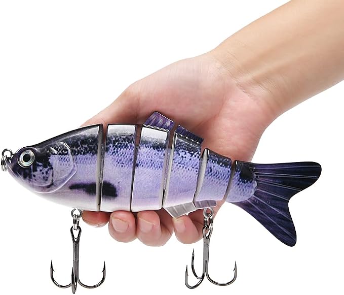 Large Multi Jointed Fishing Lures Bait,Big Giant Fishing Bass Lures,Crankbaits Swimbaits with Treble Hook