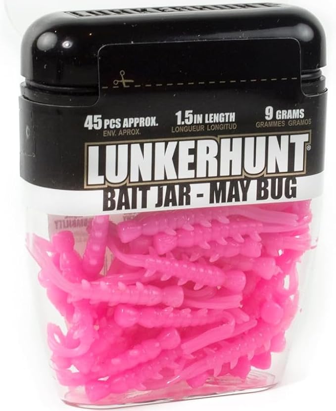 LUNKERHUNT Fishing Jar with Unique Scent Attractant | 1.5-Inch Durable Bait for Ice Fishing | Reusable Soft Plastic Lure for Bass, Trout and Pike