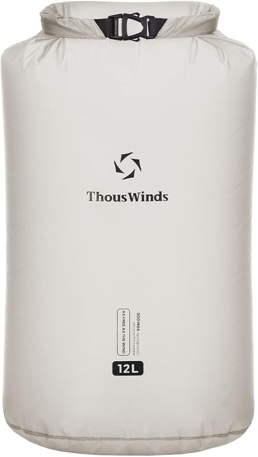 Thous Winds 12L Ultralight Dry Bag, Compact Roll Top Waterproof Pouch for Hiking, Swimming, and Kayaking